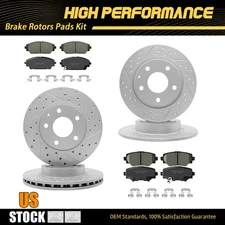 Front Rear Disc Brake Rotors + Ceramic Pads For 2014 - 2018 Mazda 3 Japan Built