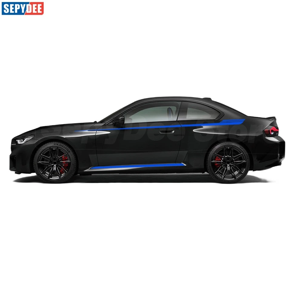 6 piezas calcomanía adhesiva de rayas laterales de puerta línea de cintura superior para BMW M2 G87 2023 2024 Foto 4 de 4