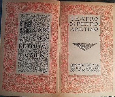 Theater. Erstband. [Hardcover] Pietro Aretino und Carabba