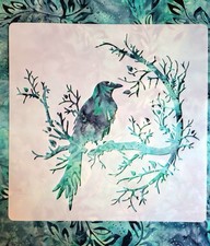 Bird Sitting On A Tree Branch - Detailed Painting Stencil - 8x8" Reusable