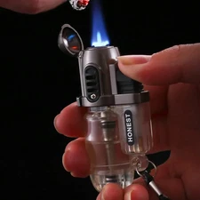 Windproof Small Spray Gun Lighter Inflatable Flame Safety Lock Portable Lighter