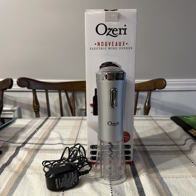 Ozeri Nouveaux Electric Wine Opener Grey with Foil Cutter