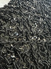 Elegant Vintage LA REGALE Black Beaded Clutch Evening Bag Hand Made Hong Kong