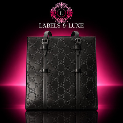  Gucci GG Embossed Leather Vertical Tote