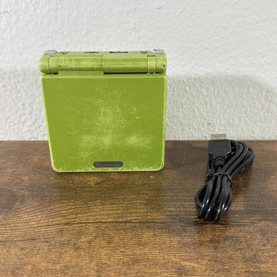 Nintendo Game Boy Advance SP GBA Lime Green Handheld WORKS W/ Charger & Shell