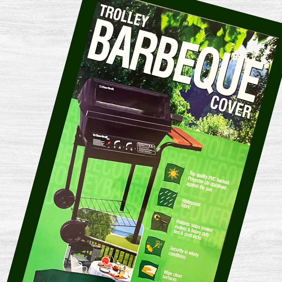 Bosmere Trolley Barbecue Cover Green All Weather Protector 97x51x79cm
