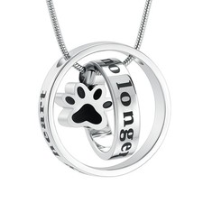 Love Infinity Paw Print Urn Pendant Pet Memory Necklace Dog Cat Ashe Holder Gift