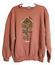 Vintage Turner Originals Birdhouse Sweatshirt Cardinal Graphic USA Made Large