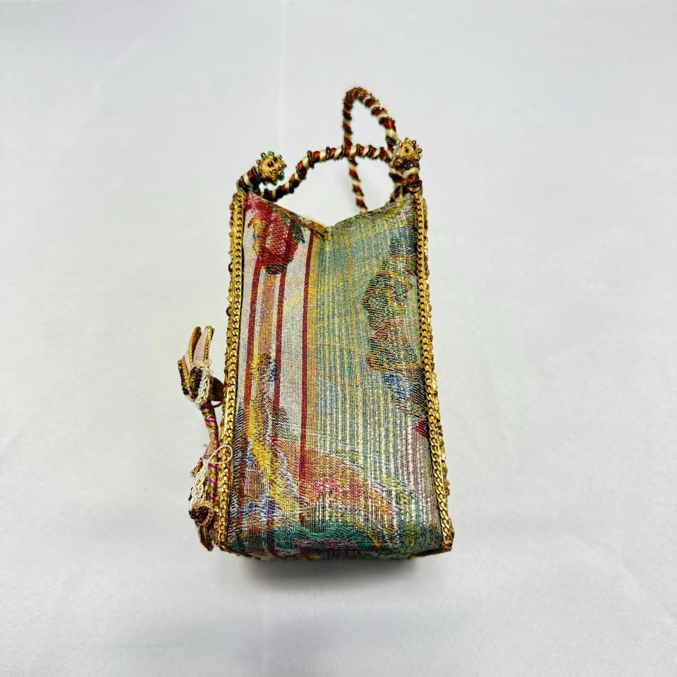 Mary Frances Cartera Gato Con Cuentas Caja Dorada Bolso de Mano Hecho a Mano Caprichoso Estilo Vintage Foto 3 de 4