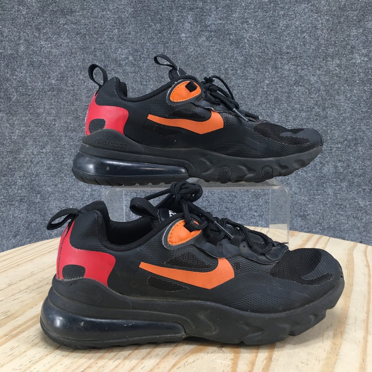 Nike Shoes Youth 5 Air Max 270 React Low Sneakers CV9638-001 Black Magma Orange | eBay