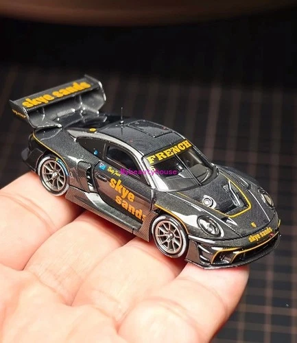 HKM 1:64 Black Carbon 911 GT3 R 992 Rennsport SKYE Model Diecast Metal Car