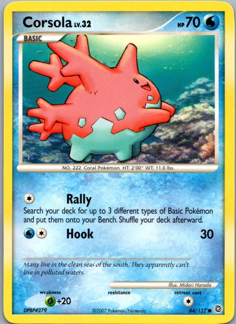 Corsola 84/132 Common Secret Wonders Pokemon Lightly Played