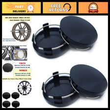 60mm Wheel Center Caps Kit - 4 Pack Gloss Black Hub Covers For Cars Rims