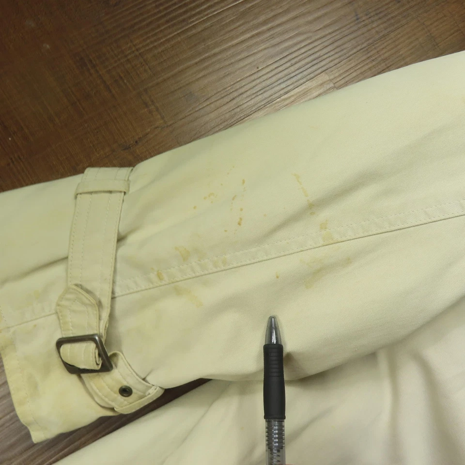 Gabardina Hugo Boss Para Hombre Grande Beige Doble Pecho Cinturón Forrado Chaqueta de Lluvia Foto 4 de 4