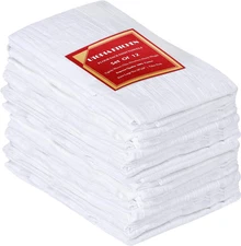 Utopia Kitchen White Flour Sack Towels [12 Pack - 28 X 28 Inch] 100% Cotton Tea 