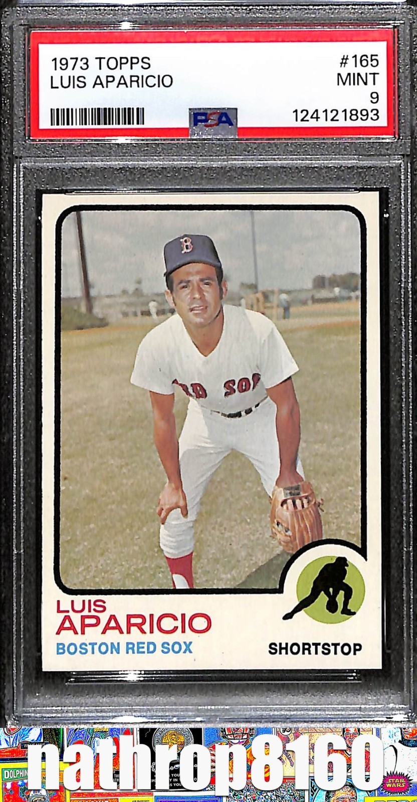 1973 Topps Baseball Card #165 Luis Aparicio HOF Boston Red Sox PSA 9 MINT 13418