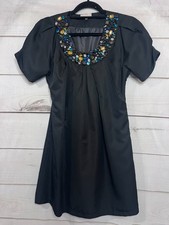 Marie Lou Saint Barth Size SM Black Dress With Big Jeweled Collar