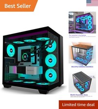 Exciting Tempered Glass Gaming Case - 9 PWM ARGB Fans Pre-Installed Black