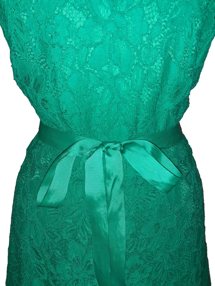 Vestido LANE BRYANT Talla Grande 4X 26W Línea A Verde Floral Encaje Sin Mangas Midi Foto 2 de 4