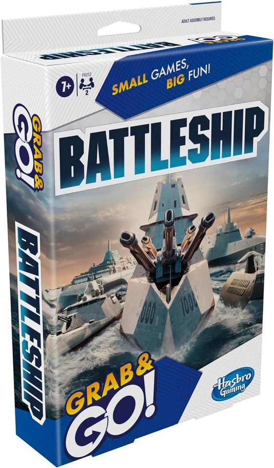 Hasbro Gaming Battleship Grab and Go Game, Portable Game for 2 Players, Travel G - Image 2 of 4