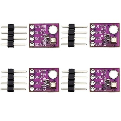 4Pcs GY-BME280-5 BME280 5V Atmospheric Pressure Sensor Temperature Humidity M...