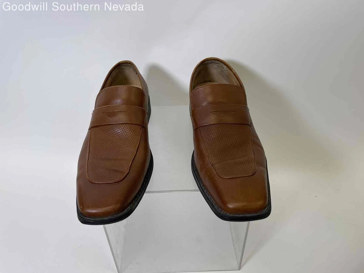 Kenneth Cole M70654 Mens Size 10.5 KM25368LE Shoe Tan Leather Square Toe Loafers kenneth cole mens loafers products for sale | eBay main image 4