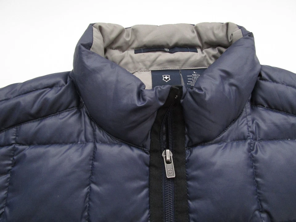 Mens Large Victorinox Goose Down Vest puffer blue - Image 4 of 4