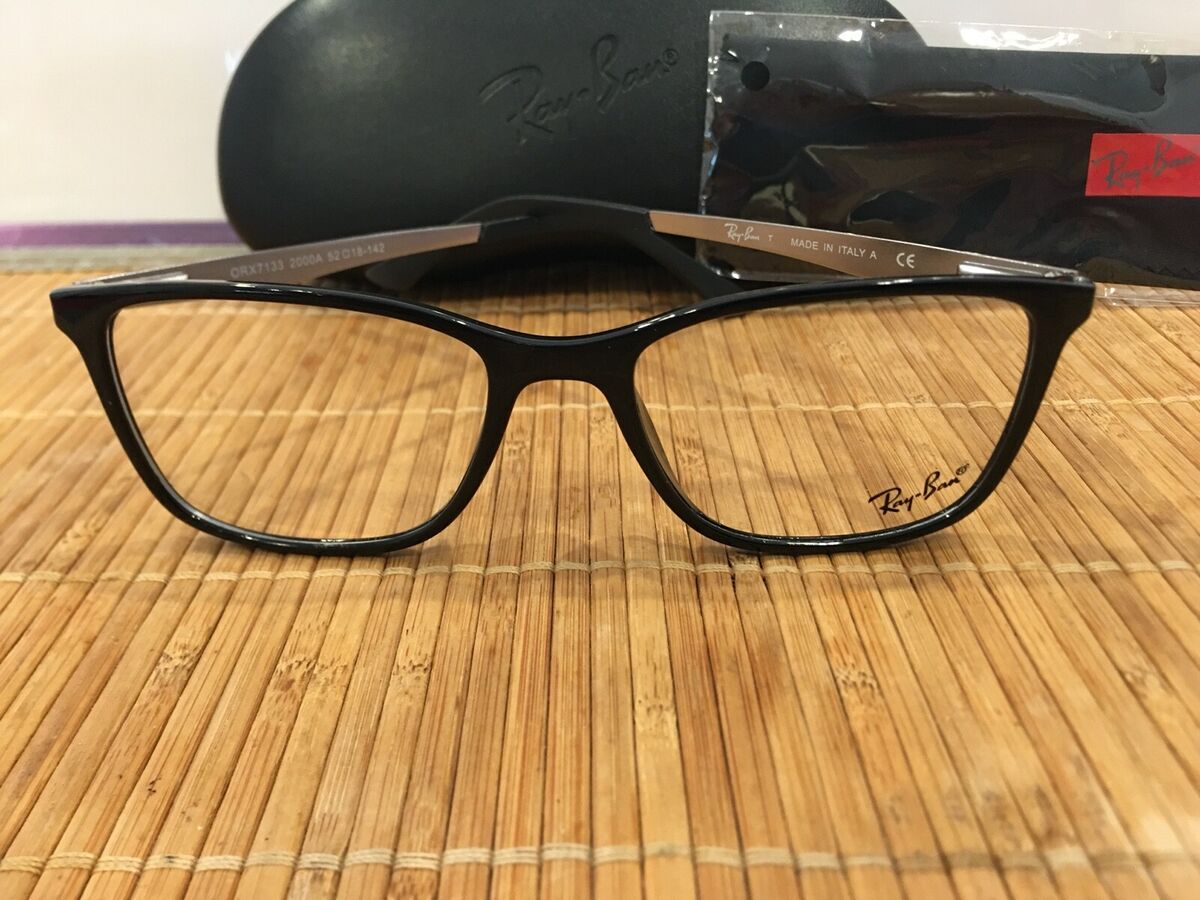 Ray-Ban RB7133 2000A Black Eyeglass Frames Size 52mm (Rx Ray-Ban RB7133 2000A Black Eyeglass Frames Size 52mm (Rx