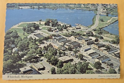 Vintage Unused Postcard Whitehall, MI Michigan  CITY & WATERFRONT  4X6 127