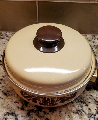 Pfaltzgraff VILLAGE Cookware Set 5 Pc DUTCH OVEN SKILLET SAUCE PANS Beige Brown - Picture 11 of 20