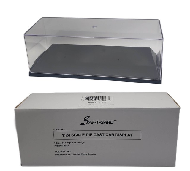 Saf-T-Gard 1/24 Scale Diecast Car Display Case For Action Models w/ Black Base Saf-T-Gard 1/24 Scale Diecast Car Display Case For Action Models w/ Black Base