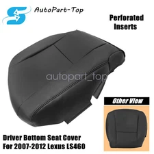 Front Driver Bottom Seat Cover Black Perforated For 2007-2012 Lexus LS460 LS600h