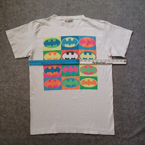 Vintage Batman T Shirt Mens Large Cream Ivory Graphic Batman Colors Symbols USA - Picture 4 of 17