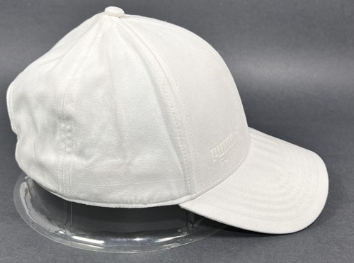 Puma Suede Strap Back Hat Cap White Baseball Outdoor Athletic Sports Logo Mens - Picture 5 of 17