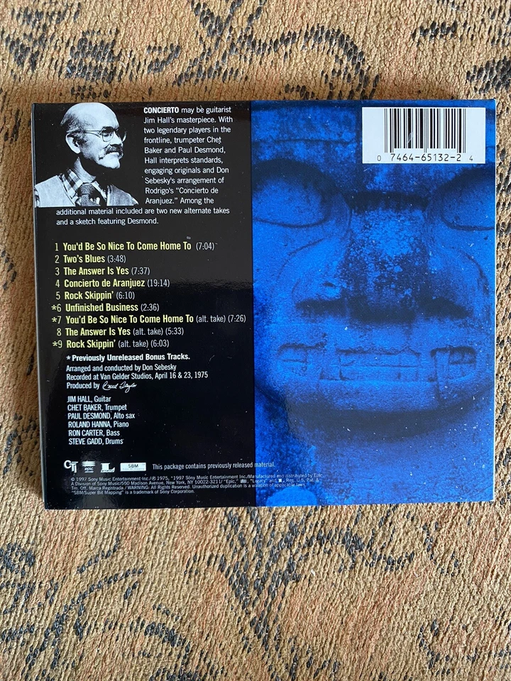 JIM HALL - Concierto - CD - Limited Edition - **Mint Condition** Wie Neu - Bild 2 von 2