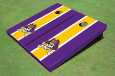 East Carolina University Yellow and Purple Matching Long Stripe Cornhole Boards