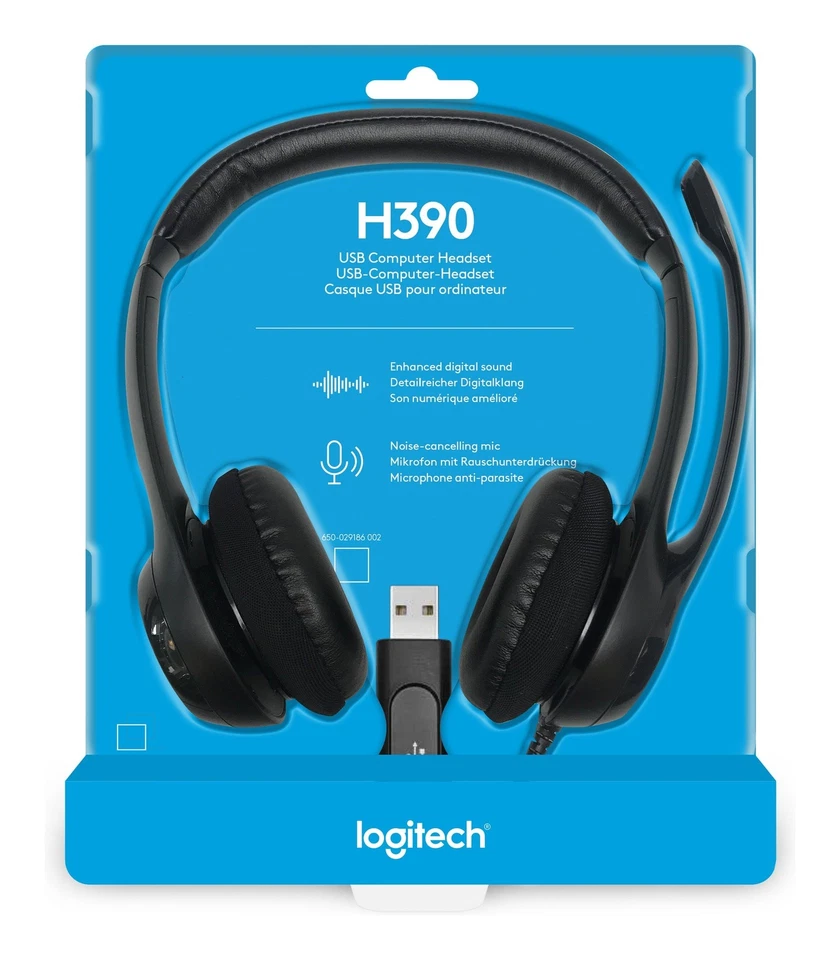 Logitech Cuffie filo H SERIES H390 Usb Headset Black 981 000406 1,8m - Immagine 2 di 4