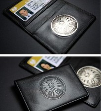 Agents of shield S.H.I.E.L.D. Metal Badge  Leather ID Holder Coulson Wallet