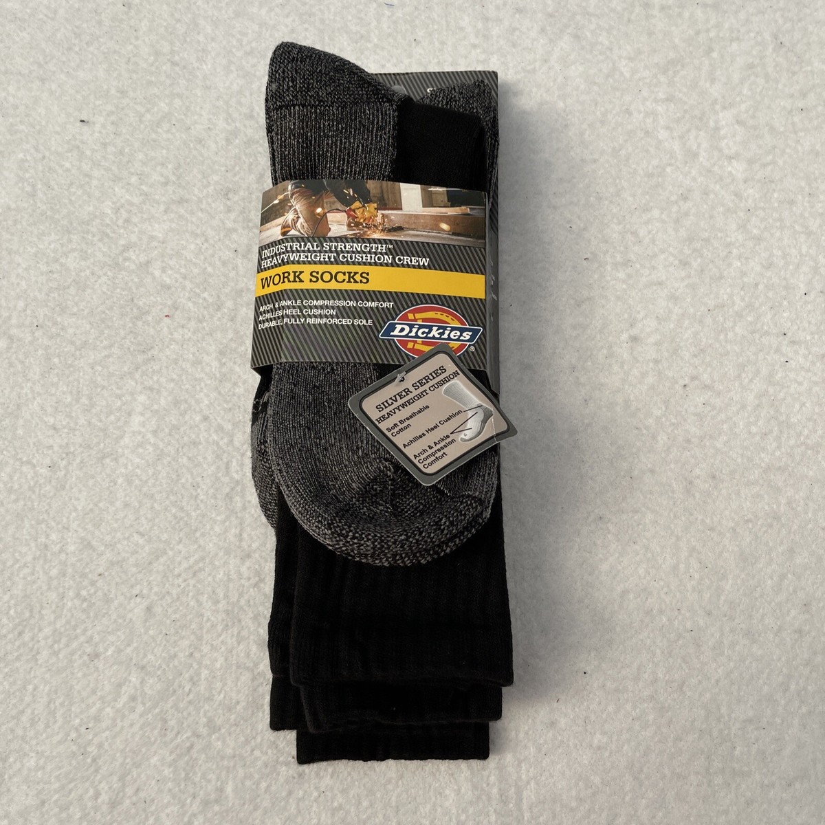 Dickies Cushion Work Crew Socks, Dickies Mens Socks 12180 3 Pair 