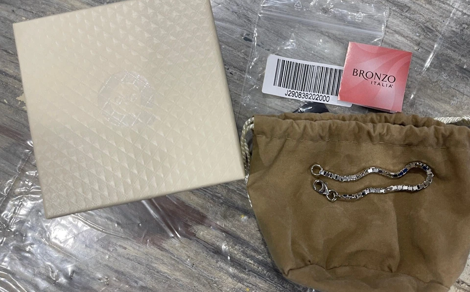 Pulsera Cadena Caja Pulida Bronzo Italia 6 3/4" Blanco Bronce Artículo #J290838 Foto 2 de 4