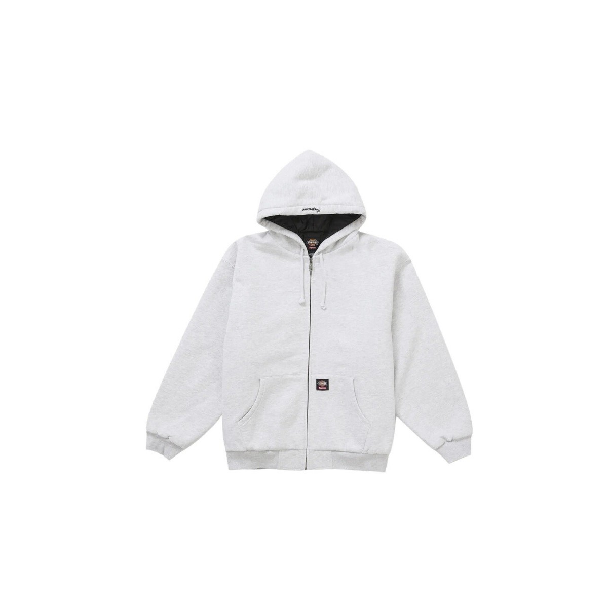Supreme Dickies Quilted Lined Zip Up Hooded Sweatshirt Heather 