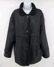 Jason Kole Vintage Womens 90s Jacket Size S Corduroy Collar Black Reversible