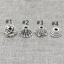 925 Sterling Silver Bead Caps Spacers for Bracelet Bulk Flower Bead Cone Caps