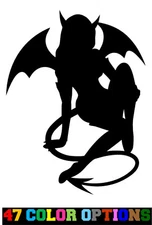Vinyl Decal Truck Car Sticker Laptop - Adult Pinup Mudflap Girls Sexy Devil v4