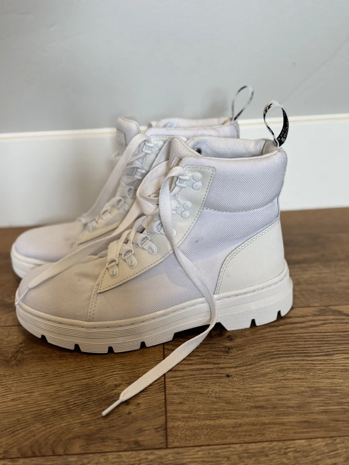 Doc Martens Women’s Size 8 Combs W White Air Wair Canvas Combat Boots Chunky - Image 3 of 4