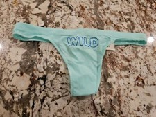 True Vintage VICTORIA SECRET PINK YOGA SEAMLESS RARE Thong PANTIES "WILD"