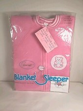 NOS VTG Blanket Sleeper Footed Pajama Pink Bear Sterncraft Toddler Large USA