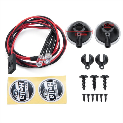 RC 2/4 LED Lights Kit Roof Headlight Light Bar for 1/10 Crawler Car Axial SCX10 - Picture 3 of 16