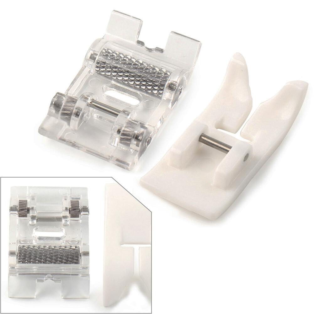 Roller Presser Foot And Non-Stick Zigzag   Foot For Brother Singer 2Pcs