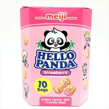 Meiji Hello Panda Cookie-Strawberry 10 X26g Bags